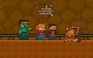 2 Player Blockprojectiler Escape: projectile Cart Run